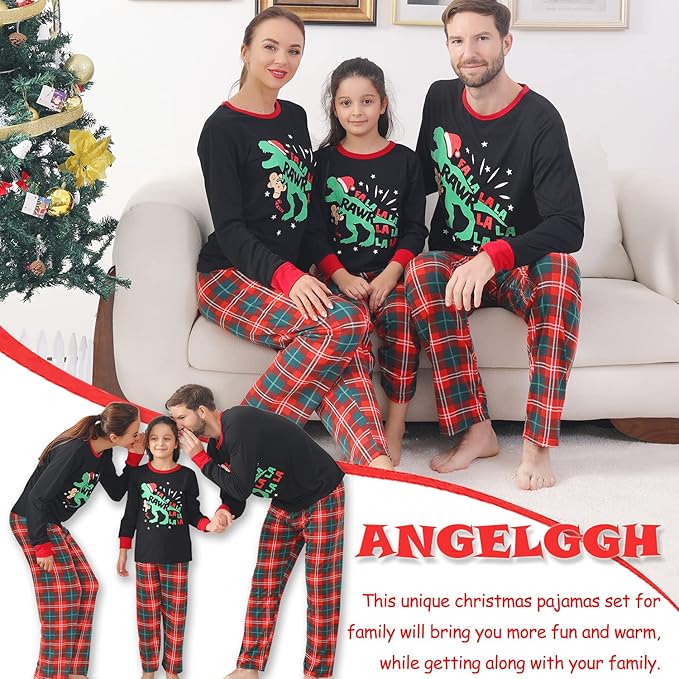 ANGELGGH Matching Christmas Pajamas for Family, Cute Vacation PJs Sets for Couples/Women/Men, Xmas 2 Piece Jammies Sleepwear
