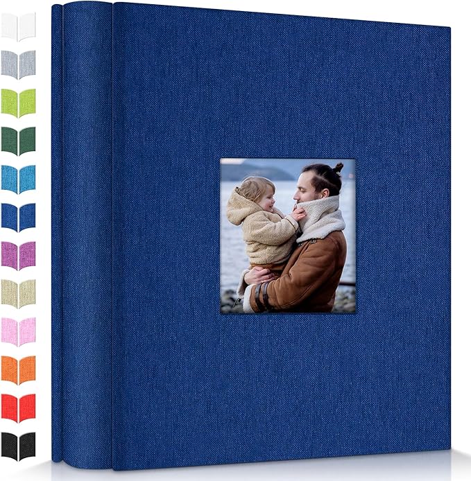 Photo Album 4x6 with 600 Pockets,Slip-in Picture Albums,Linen Cover Memory Book with Front Window,White Page Vertical Photo Book for Wedding,Family,Anniversare,Baby,Vacation