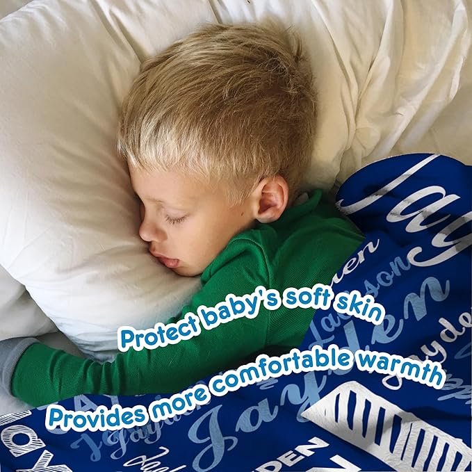 Ships Next Day- Custom Blanket With Name, Personalized Kids Throw Blankets, gifts for teen boys 8-12, Christmas Birthday Gifts for Boys Girls