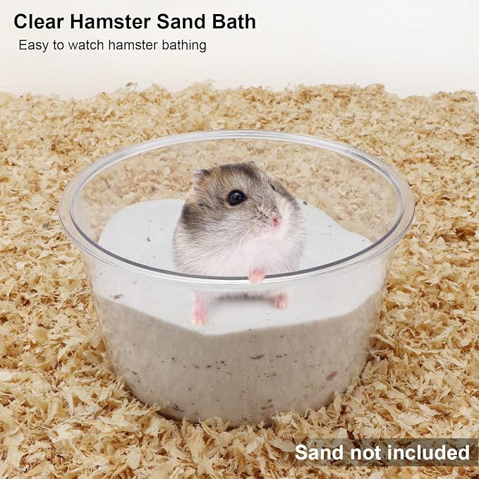 Wontee Hamster Sand Bath Sand Box Container Digging Hamster Bathroom for Hamsters Mice Syrian Hamsters Gerbils Small Animals (Circle- 6.3" x 3.5")