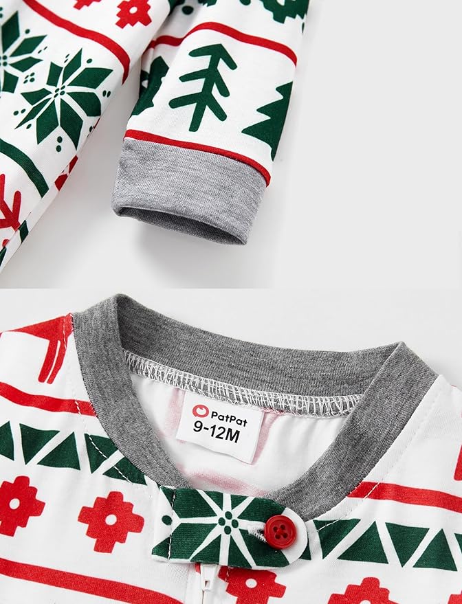 PATPAT Christmas Family Matching Pajama Sets Includes Christmas Socks - Perfect for Family Photos & Holiday Celebrations
