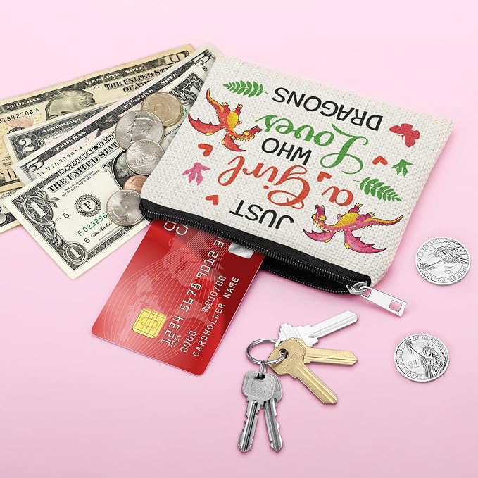 Dragon Gifts Coin Purse for Dragons Lovers Daughter Teen Friend Animal Lovers Gift Sister Niece Women Christmas Birthday Gifts Coin Pouch Students Graduation Zipper Change Pouch