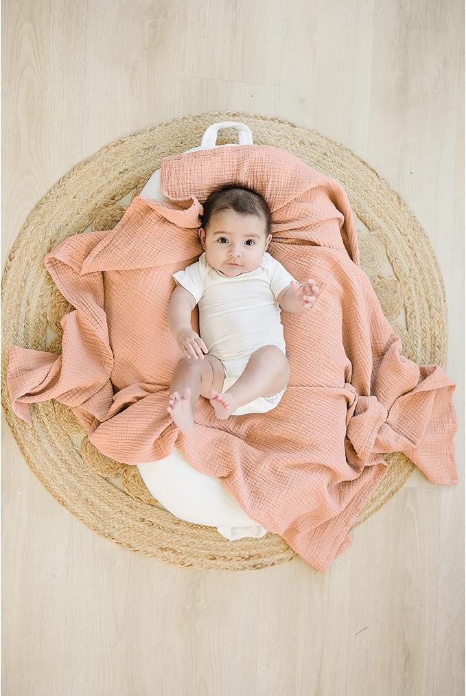 Konssy 3 Pack Muslin Swaddle Blankets for Unisex, Newborn Receiving Blanket, Large 47 x 47 inches, Soft Breathable Muslin Baby Swaddles for Boys & Girls