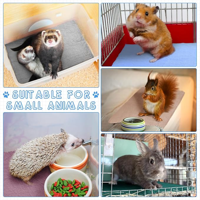 SmoothNovelty 5 Waterproof Guinea Pig Blankets, 5 Soft Colors, 18 x 24 Inch | Assorted Colors, Waterproof Pee Pad, Washable Coral Fleece Cage Liner, Absorbent Bedding Mat, for Guinea Pig Rabbit