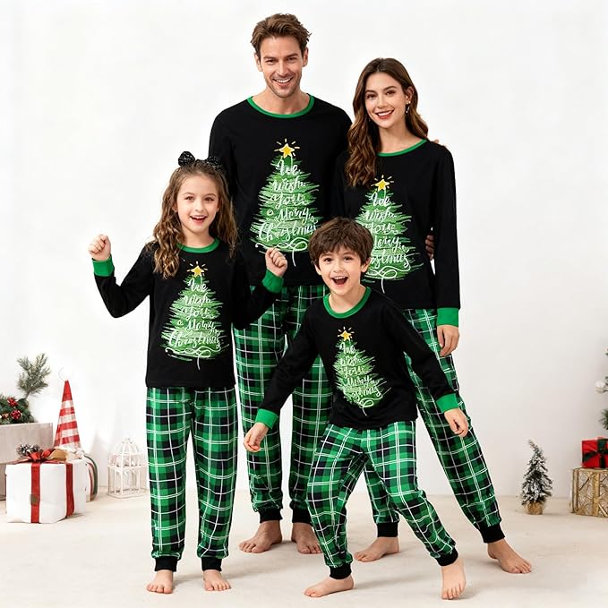WephuPSho Christmas Family Matching Pajamas, Festive Xmas Jammies Sets for the Whole Family, Holiday Pjs Christmas
