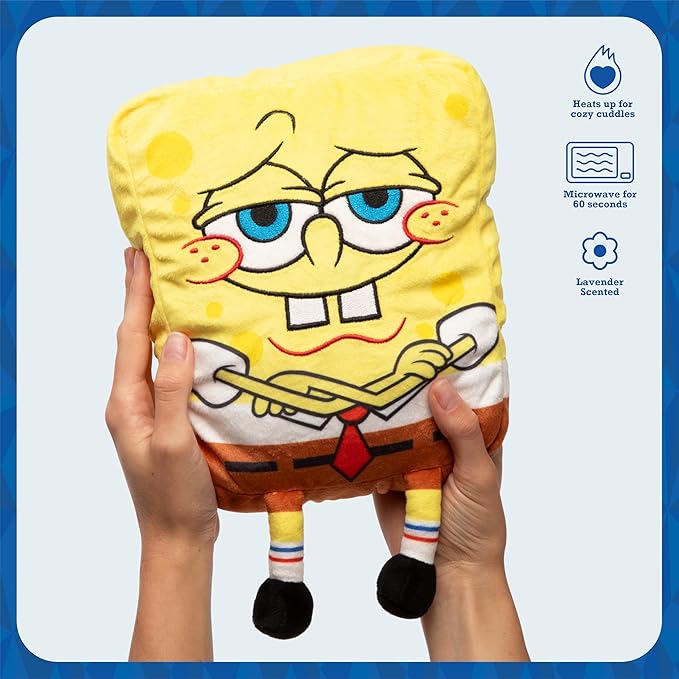 Happy Helpers SpongeBob By Relatable, The Cozy Comfort That's Anything But Boring, Get Relief With This Plush Heating Pad For Period Cramps and Body Pain, Includes 1 Microwavable SpongeBob Heating Pad