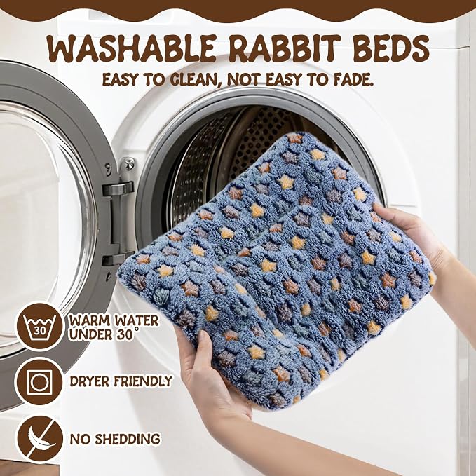 2 Pcs Guinea Pig Bed, Washable Rabbit Bunny Bed Mat Warm Small Animal Bed Pad Guinea Pig Pillow Pet Bed Mat for Chinchilla Hedgehog Ferret