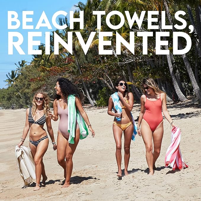Dock & Bay Beach Towel - Quick Dry, Sand Free - Compact, Lightweight - 100% Recycled - Includes Bag - Cabana Light - Bora Bora Beige - Extra Large (200x90cm, 78x35)