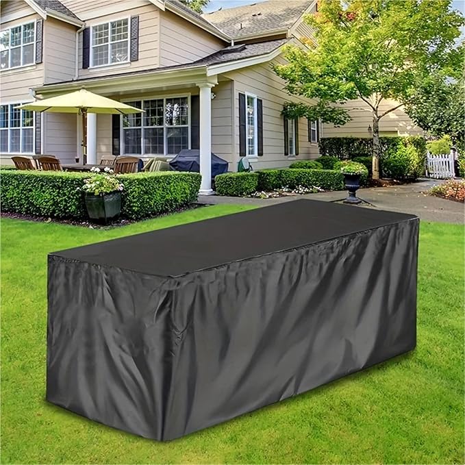 1pc Outdoor Terrace Box Cover, Deck Weatherproof Furniture Protective Protection(Silver,123x63x55cm)