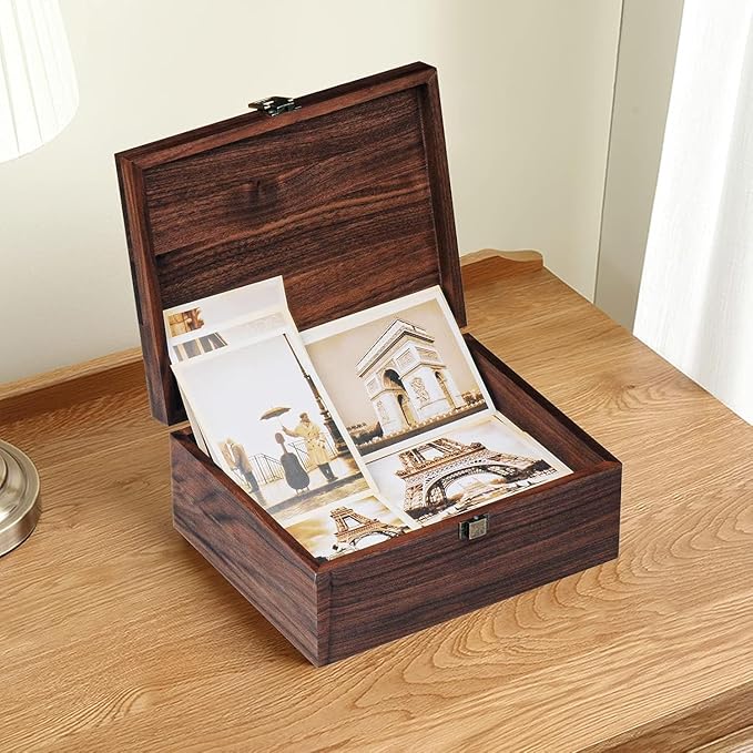 EXISTING Memory Box for Keepsakes, Floral Heart Laser Cut Wood Keepsake Memory Box, Large Wooden Storage Box with Hinged Lid, Keepsake Boxes Gift for Wedding, Valentines Day Anniversary Baby Shower