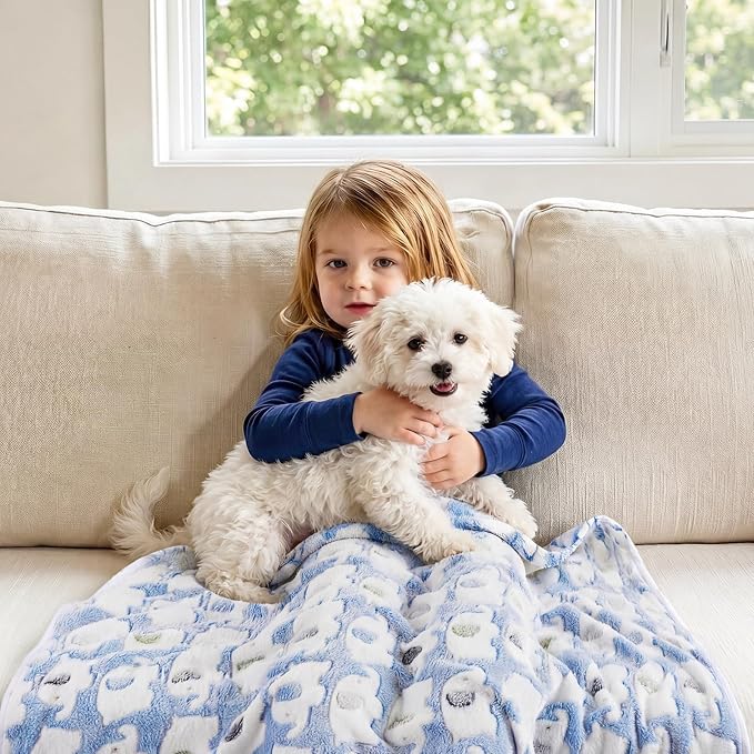 Luciphia 3 Pack Cute Dog Blankets Soft Fleece for Small Puppy Cat,30"x20" | Fuzzy Flannel Small Pet Blanket Washable, Cute Elephant Print for Crate Car Bed. Puppy Essential,Cat Stuff Gifts,Medium