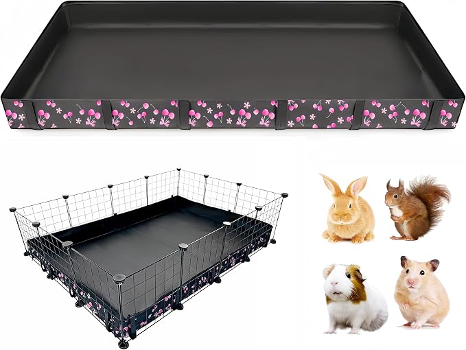 DZWLKJ Waterproof Guinea Pig Cage Liner,Washable Tarp Bottom Base,Cherry Graphic,42"x56", Reusable for Rabbit, Chinchilla, Hedgehog, Ferret & Other Small Animals.