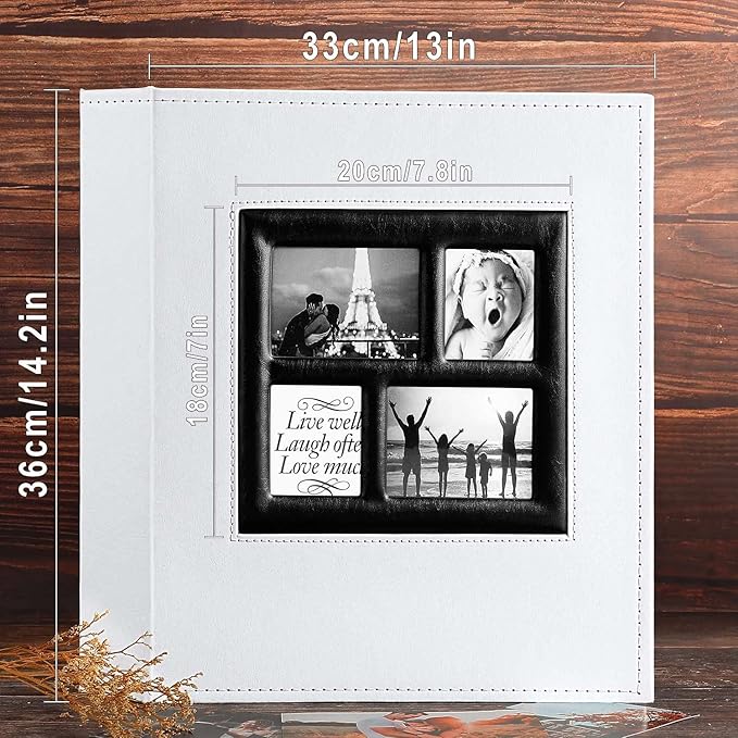Ywlake Photo Album 4x6 600 Pockets Photos, Extra Large Capacity Family Wedding Picture Albums Holds 600 Horizontal and Vertical Photos White