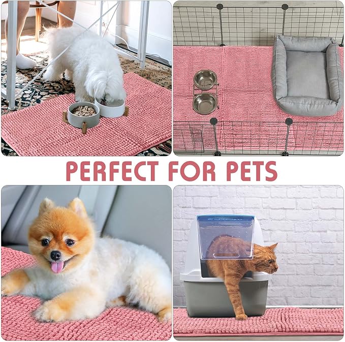 Amylove 4 Pcs Guinea Pig Cage Liner 16 x 24 Inch Washable Chenille Pee Pads Pet Dog Cat Bedding Training Mat Reusable for Small Animals Puppy Bunny Hamster Chinchilla