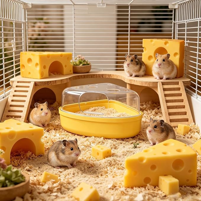 Hamster Sand Bath Container Bathing Digging Transparent Leakproof | Hamster Cage Bathing Sand Box for Mouse Chinchilla Enrichment Play Sleeping Foraging Potty