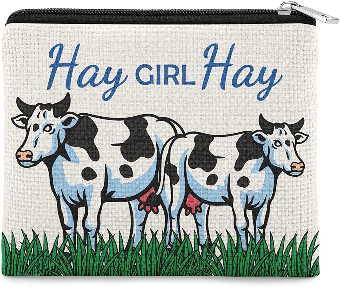 Cow Themed Gift Coin Purse for Women Funny Cow Lovers Gifts for Friend Cowgirl Christmas Graduation Birthday Gifts for Animal Lover Best Friend Sister Coworker Zipper Change Pouch