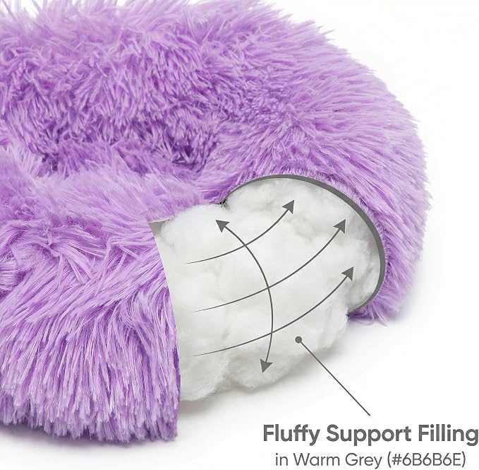 Guinea Pig Bed for Small Animal for Dwarf Rabbits/Hamster/Hedgehog/Ferrets | 11.8 Inch Small Animal Beds Washable，Hideout Soft & Comfortable Donut Bed,Purple