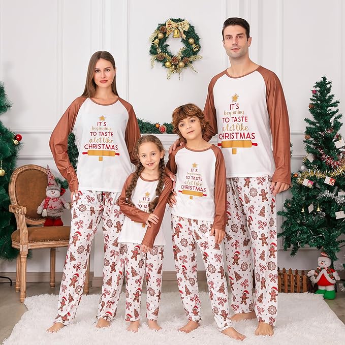 PYAEAS Matching Family Pajamas Sets Christmas PJ's Jammies Holiday Sleepwear Loungewear for Adult Women Men Xmas Outfits