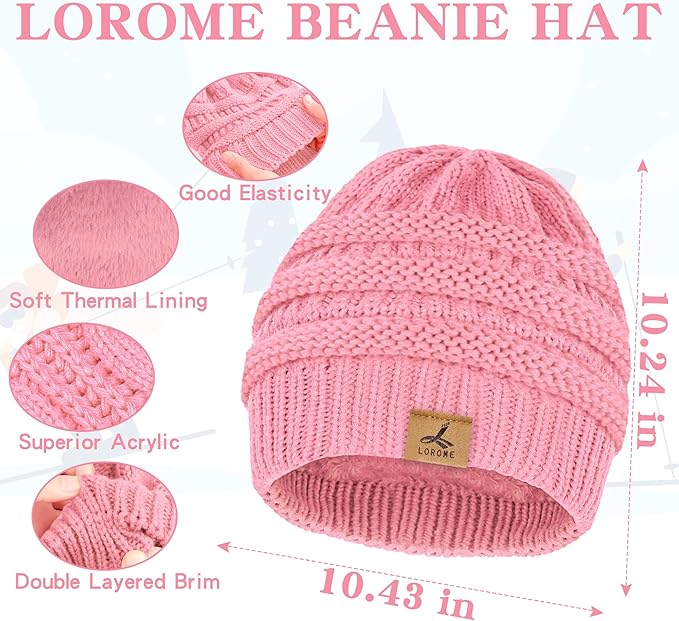 Winter Beanie Hat Scarf Gloves, Warm Fleece Knit Hats Touch Screen Gloves Neck Scarf Set Winter Gifts for Unisex Adult