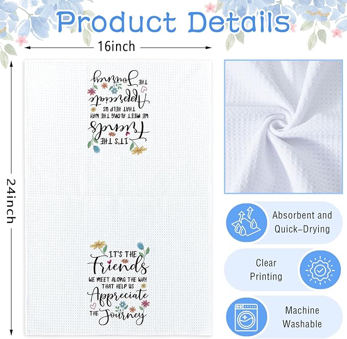 Tea Towel for Women, Friendship Gift for Friends, Absorbent Quick-Drying Dish Towel 16 * 24in