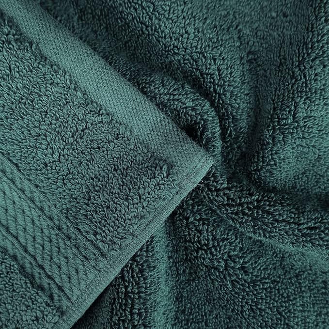 BLUENILEMILLS Madison Egyptian Cotton Towels, Towel Set for Bathroom, Shower, Hotel, Plush, 900 GSM, Highly Absorbent and Ultra-Soft Towels, Bath Essentials, 8 Piece Assorted Towel Set, Teal