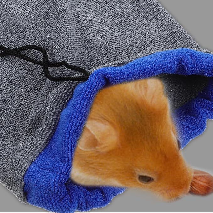 SHINEOFI Towel Material for Small Great Hamster Bag Pets Absorption with Bath or Cozy Lint Grooming and Drying Hair Efficiently Ferret