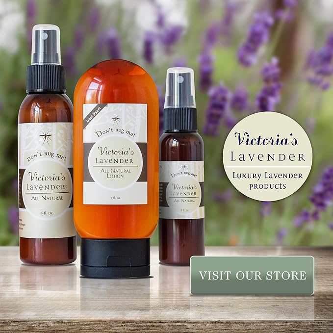 Victoria's Lavender Don’t Bug Me Natural Bug Spray for Kids, Men & Women – DEET Free Insect Spray with Essential Oils, Aloe Vera & Eucalyptus for Outdoor & Indoor, Made in USA – 2 Pack (4 Fl Oz)