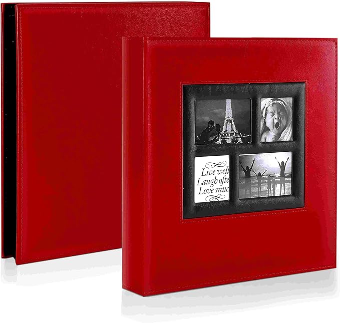 Ywlake Photo Album 4x6 1000 Pockets Photos, Extra Large Capacity Family Wedding Picture Albums Holds 1000 Horizontal and Vertical Photos Red