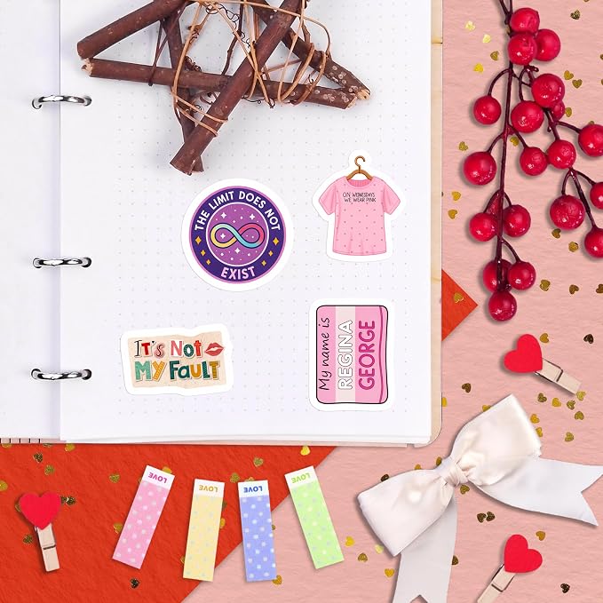 100Pcs Burn Book Stickers for Laptop, Waterbottle - Burn Book Party Decorations & Favors - Gift for Women & Men
