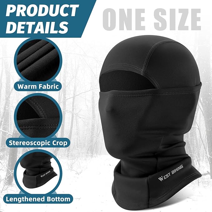 West Biking Balaclava Ski Mask Warm Face Mask for Cold Weather Lightweight Windproof Thermal Winter Scarf Face Mask Men Wome