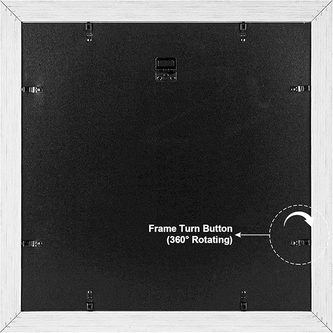 17x17 Picture Frame Display 9 opening 4X6 Picture Frame Collage,Multi Photo Frame with Mat,Plexiglass,Wall Mount Decor,Distressed White Wood Grain