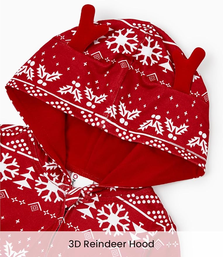 PATPAT Matching Family Christmas Onesie Pajamas – Holiday Hooded Jumpsuit Sleepwear PJs Couples Xmas Loungewear with Socks