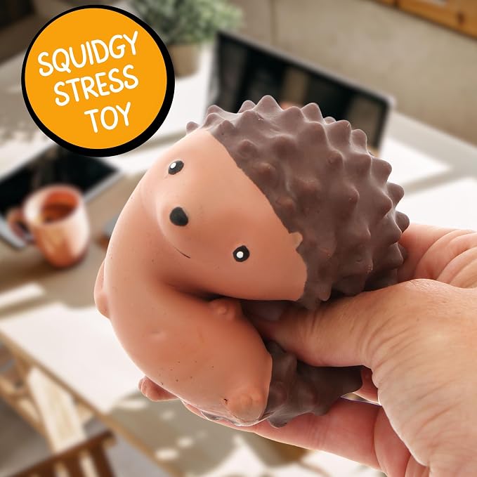 Boxer Gifts Stress Hog Toy - Unique Stress Balls for Adults & Teenagers | Squishy Fidget Toys for Anxiety - Cool Desk Accessories | Cute Hedgehog Gifts & White Elephant for Co-Workers