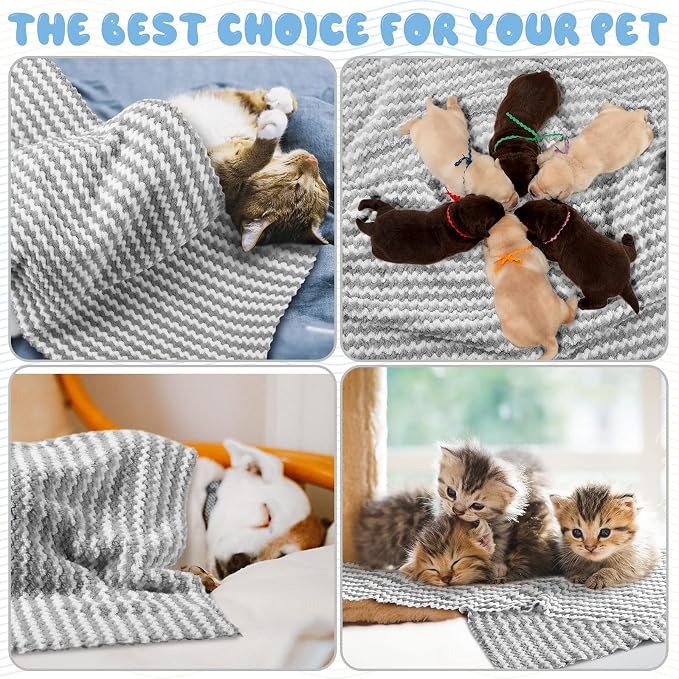 Moukeren 20pcs Guinea Pig Blankets, 14 x 30 Inch, Waffle Style, Light Gray | Washable Reusable Bedding Pads for Small Animals, Soft Absorbent Mats for Guinea Pig, Rabbit, Hamster, Hedgehog & Chinchilla