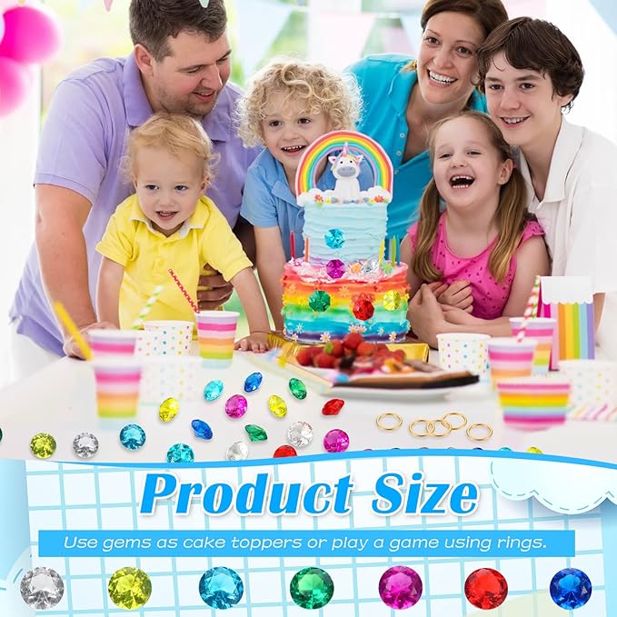 ZCYSRLQIN 12 Pcs Gold Round Ring Set Acrylic Diamond Gemstone Jewelry Alloy Halloween Party Hunting Cake Ornament Gift Bag Blue Hedgehog Power Ring (Classical Style)