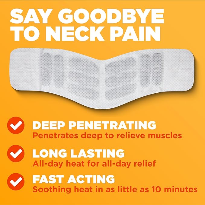 ThermaCare Heat Wraps for Neck & Shoulder Pain Relief - Portable Adhesive Heating Pads with 16-Hour Therapeutic Heat - Drug-Free Muscle & Joint Soothing Patches (11-Count)