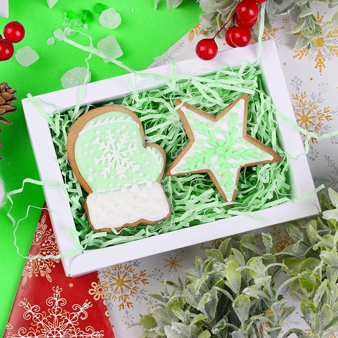 ZEBMOON 1 LB Light Green Crinkle Cut Paper Shred Filler Great for Gift Wrapping, Basket Filling, Birthday, Wedding, Halloween, Thanksgiving, Christmas Day, New Year Party Decorations Filling Supplies