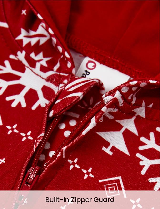 PATPAT Matching Family Christmas Onesie Pajamas – Holiday Hooded Jumpsuit Sleepwear PJs Couples Xmas Loungewear with Socks