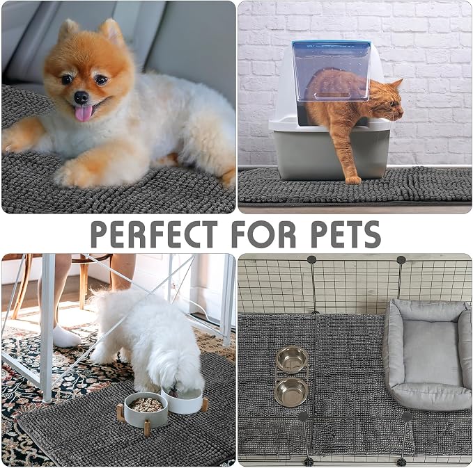 Amylove 4 Pcs Guinea Pig Cage Liner 47 x 24 Inch Washable Chenille Pee Pads Pet Dog Cat Bedding Training Mat Reusable for Small Animals Puppy Bunny Hamster Chinchilla