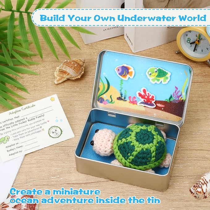 Little Pocket Turtle Mini Turtle Tin Desk Gift Back to School Gift | Cute mini turtle in a pocket tin, a collectible desk gift for coworkers, friends and turtle lovers.