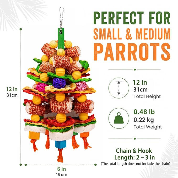 Bird Toys Natural Corn Cob Loofah Chew Toys for Small Medium Parrots | Bird Chew Toys,Cage Accessories,Natural Corn Cob Loofah Slices,for Cockatiels Lovebirds Small&Medium Parrots,Keep Bird Active