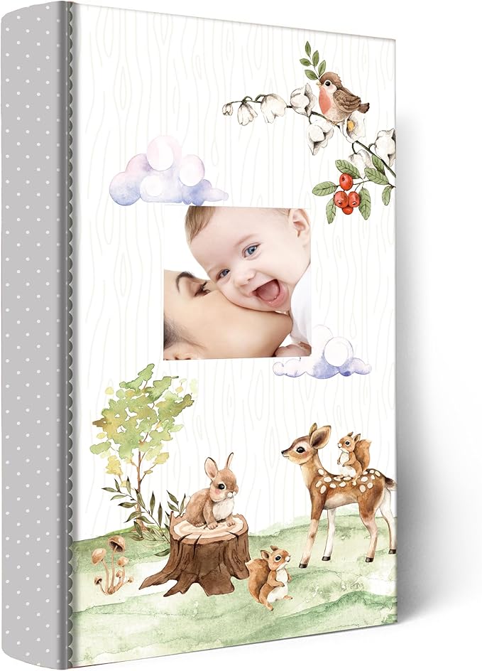 Holoary Baby Photo Album 4” x 6” 300 Photos, Newborn Baby Keepsake Gifts for Baby Boy/Girl and New Parents, Woodland Animals Design Baby Photo Albums