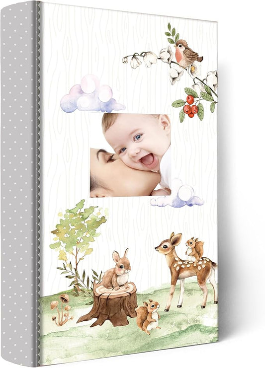 Holoary Baby Photo Album 4” x 6” 300 Photos, Newborn Baby Keepsake Gifts for Baby Boy/Girl and New Parents, Woodland Animals Design Baby Photo Albums