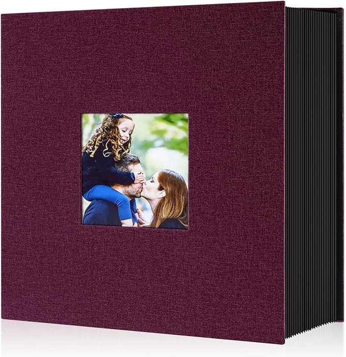 Ywlake Photo Album 4x6 600 Pockets, Linen Cover Large Picture Albums Holds 600 Horizontal and Vertical Photos (Purple)