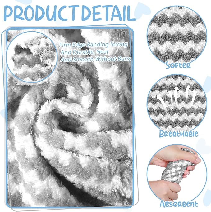 Hahafelt 5 Pcs Waterproof Guinea Pig Fleece Bedding Blankets Absorbent Guinea Pig Cage Liner Washable Small Animal Pee Pad Reusable Pet Blanket Wash Cloth Bedding Mat Pad (Gray,47 x 24 Inch)