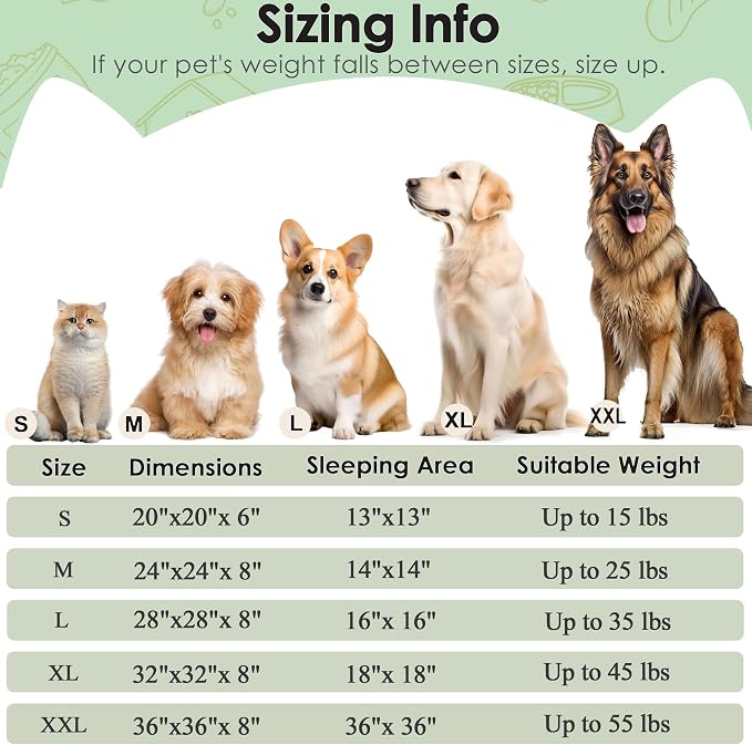 28in Large Dog Bed, Medium Size Dog and Cats, Calming Donut Bed for Puppy and Kitten, Washable Round Fluffy Pet Bed (Green)