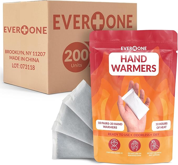 Hand Warmers - Long-Lasting, Safe, Natural, Odorless Air-Activated Warmer