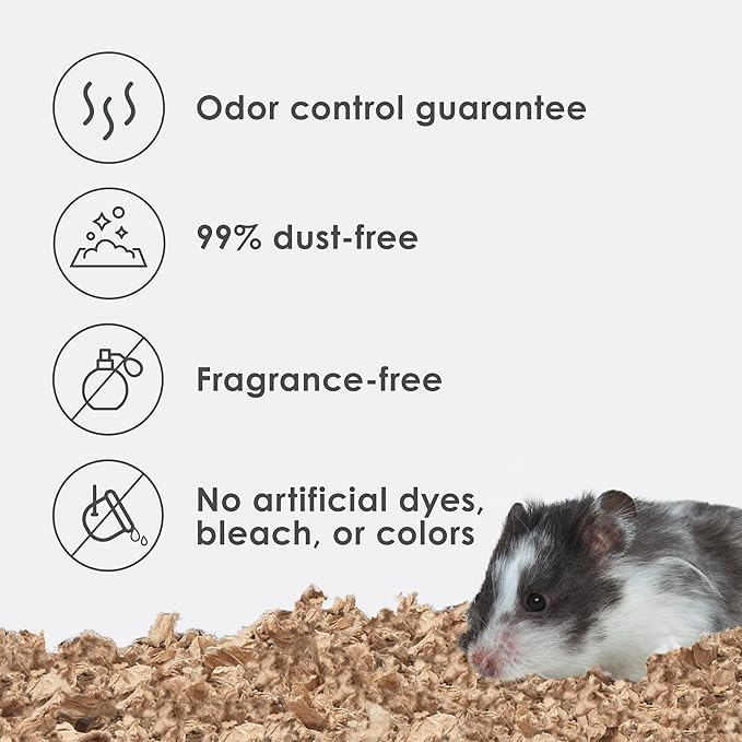 Kaytee Clean & Cozy Natural Paper Bedding, 72 Liter | Keeps habitats fresh. Small animal bedding for rabbits, guinea pigs, hamsters. Hamster bedding odor control, 99% dust-free