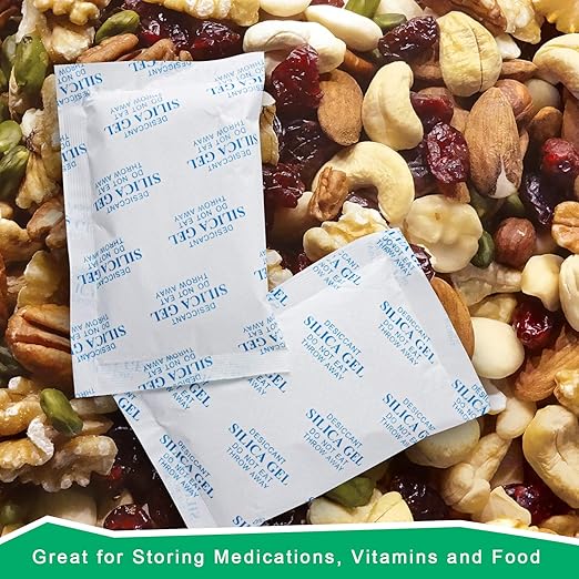 O2frepak 5 Gram(200Packs) Food Grade Moisture Absorbers Silica Gel Packs Desiccant for Storage,Food Safe Dessicant Silica Gel Packets for Moisture Storage Control