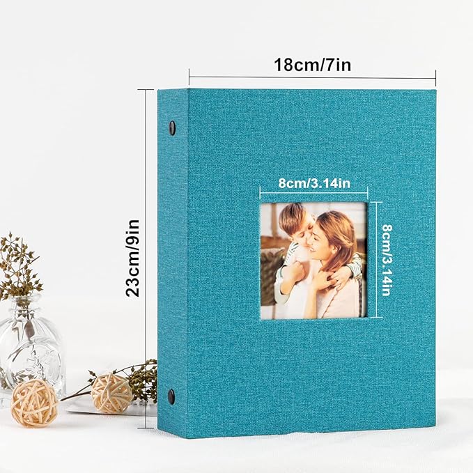 Ywlake Photo Album 4x6 200 Pockets 2 Packs, Linen Photo Albums Holds 200 Horizontal Pictures Only Teal